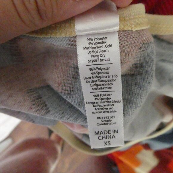 LulaRoe Classic Tee Tribal Striped T Shirt Boho XS Zigzag Chevron Orange - Picture 3 of 10